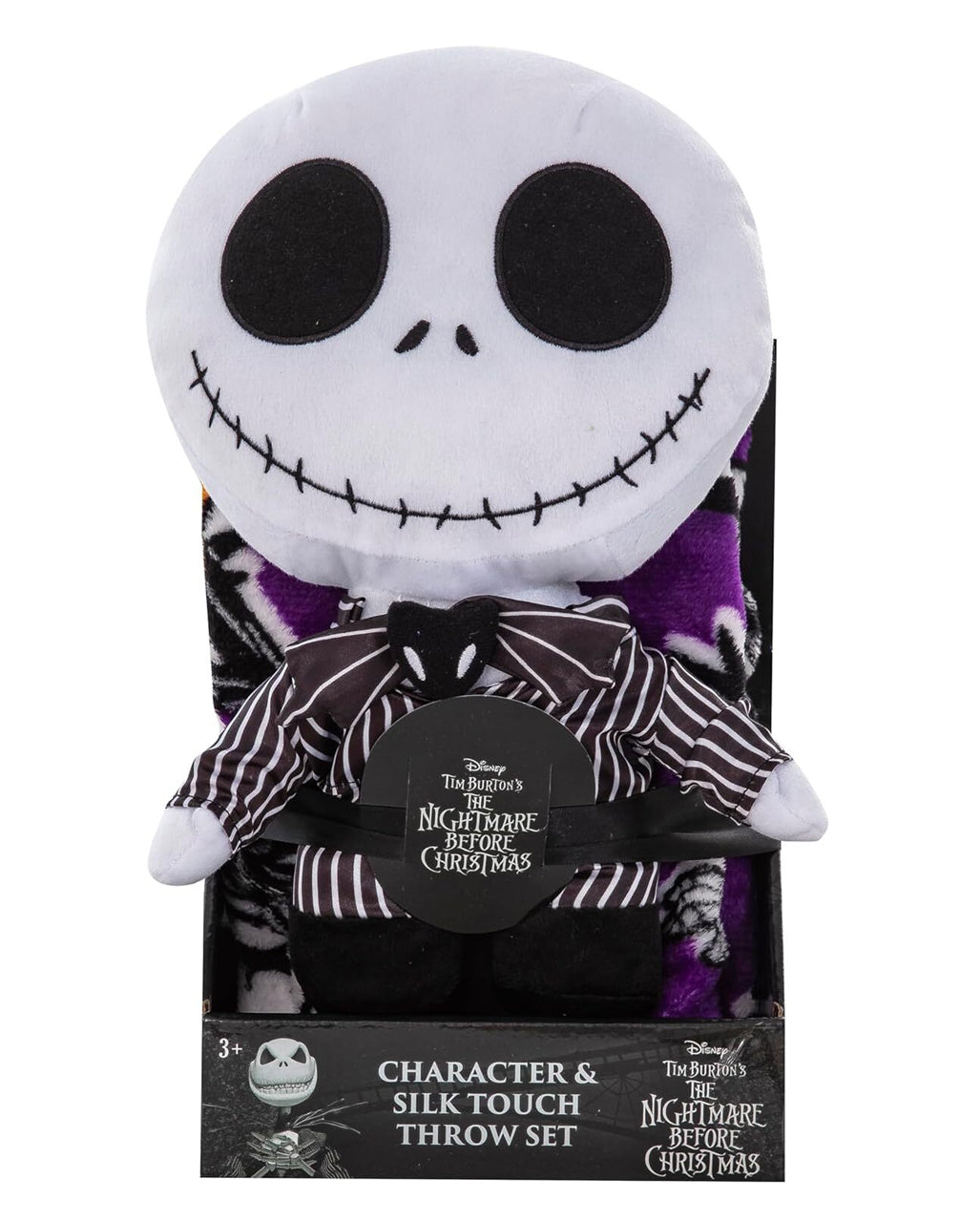 Nightmare Before Christmas Sherpa-Decke – 102x127 Cm, Weicher Überwurf Mit Fransen | Offizielles Lizenzprodukt
