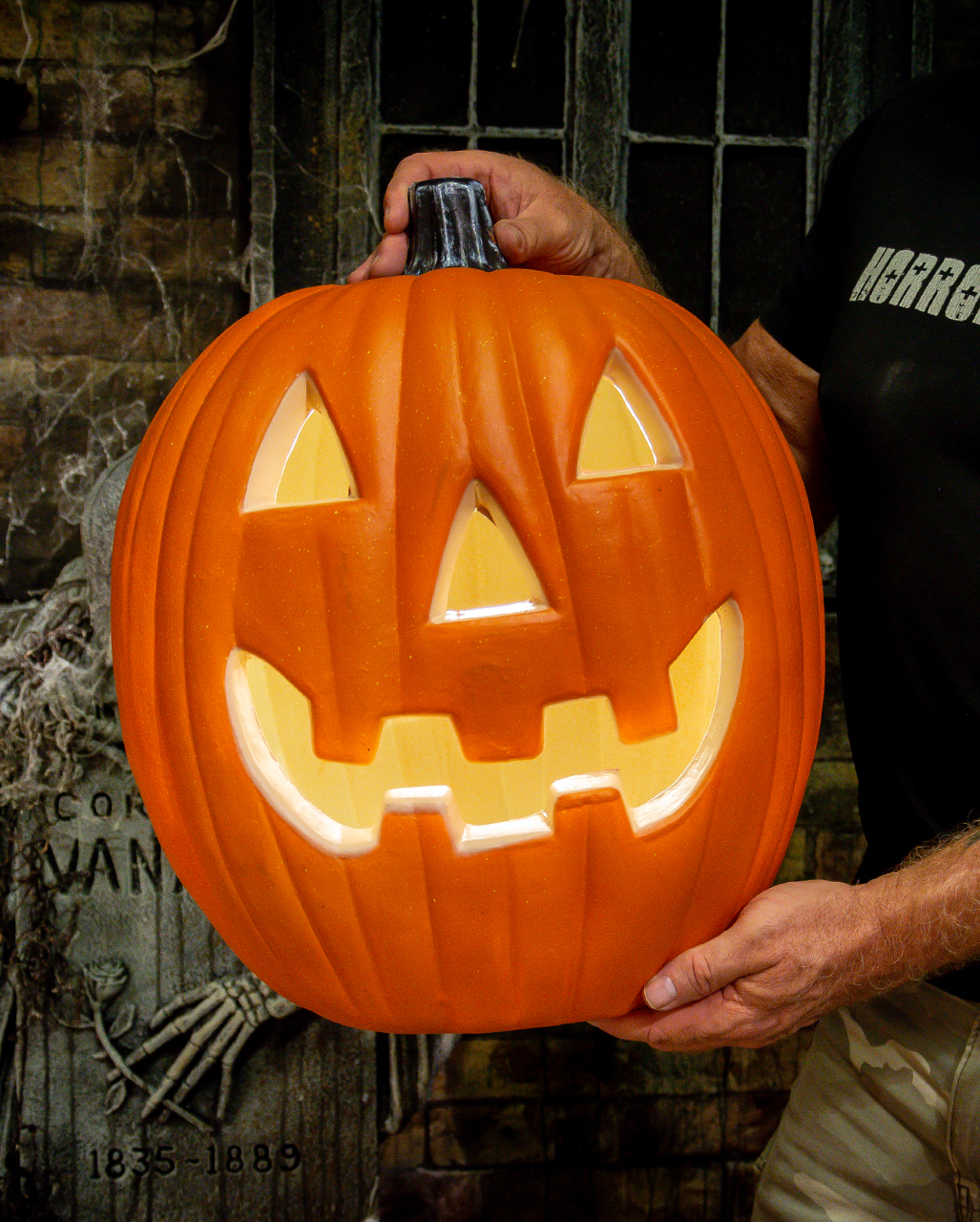 Giant Halloween Pumpkin With Light 44cm for 🎃 | Horror-Shop.com