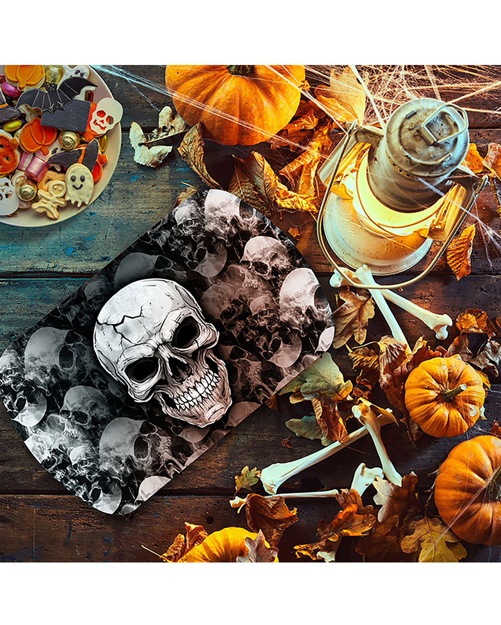 Scary Skull Tablett 39cm, Halloween Tischdeko