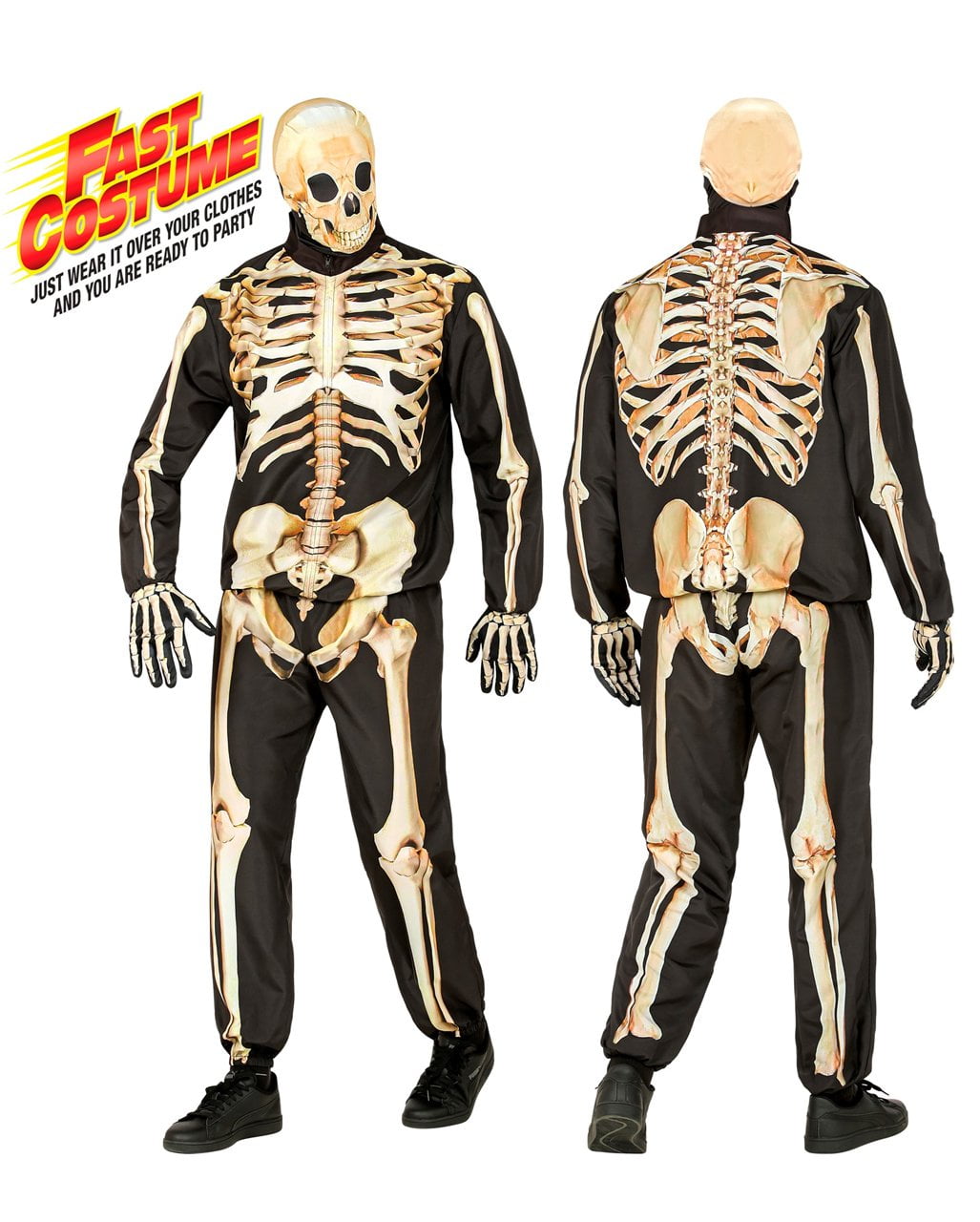 Skelett Kostüm Set Für Halloween – Inklusive Maske & Handschuhen Für Gruseligen Cosplay-Spaß