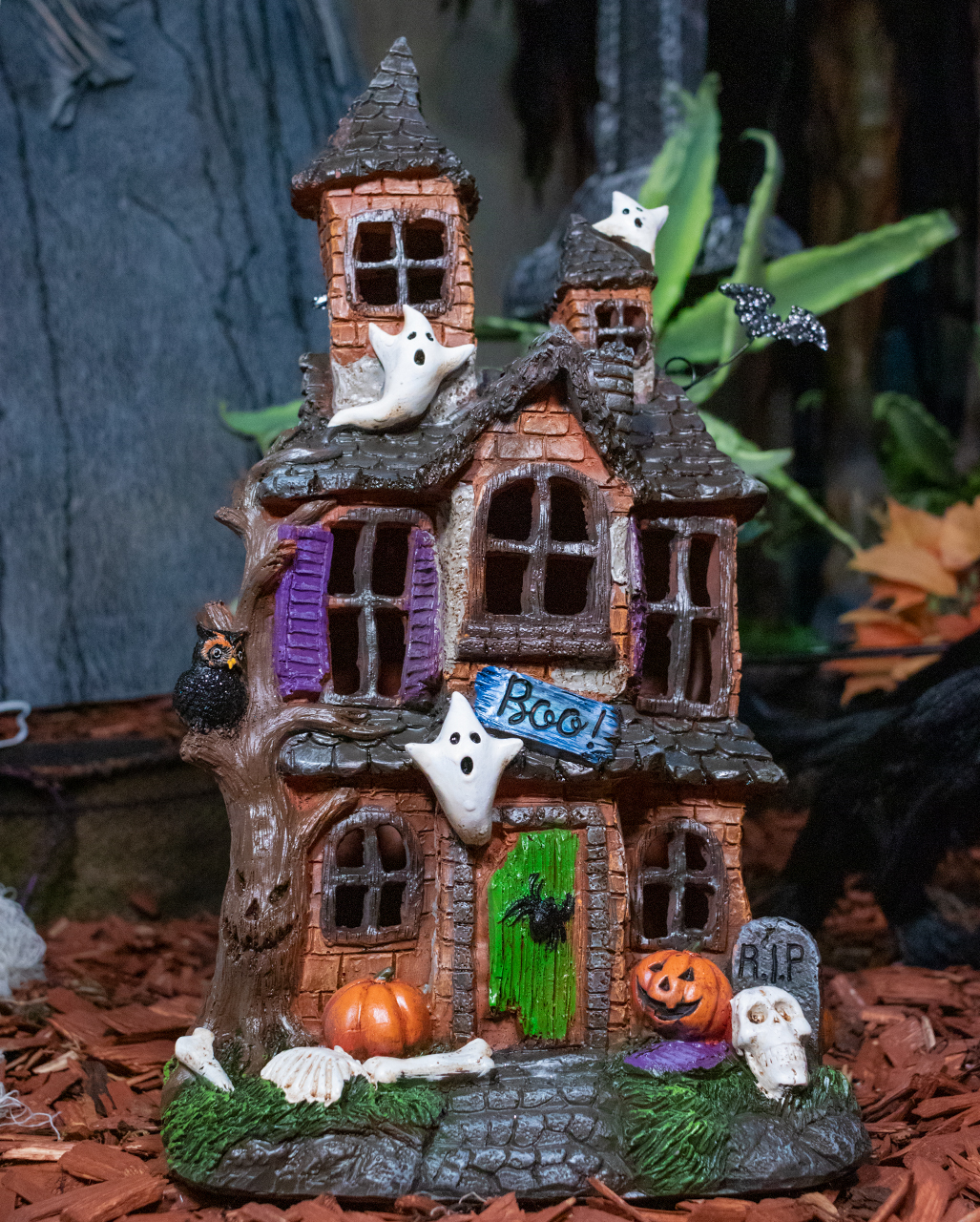Spooky Haunted House With LED 39cm ☆ Halloween decoration