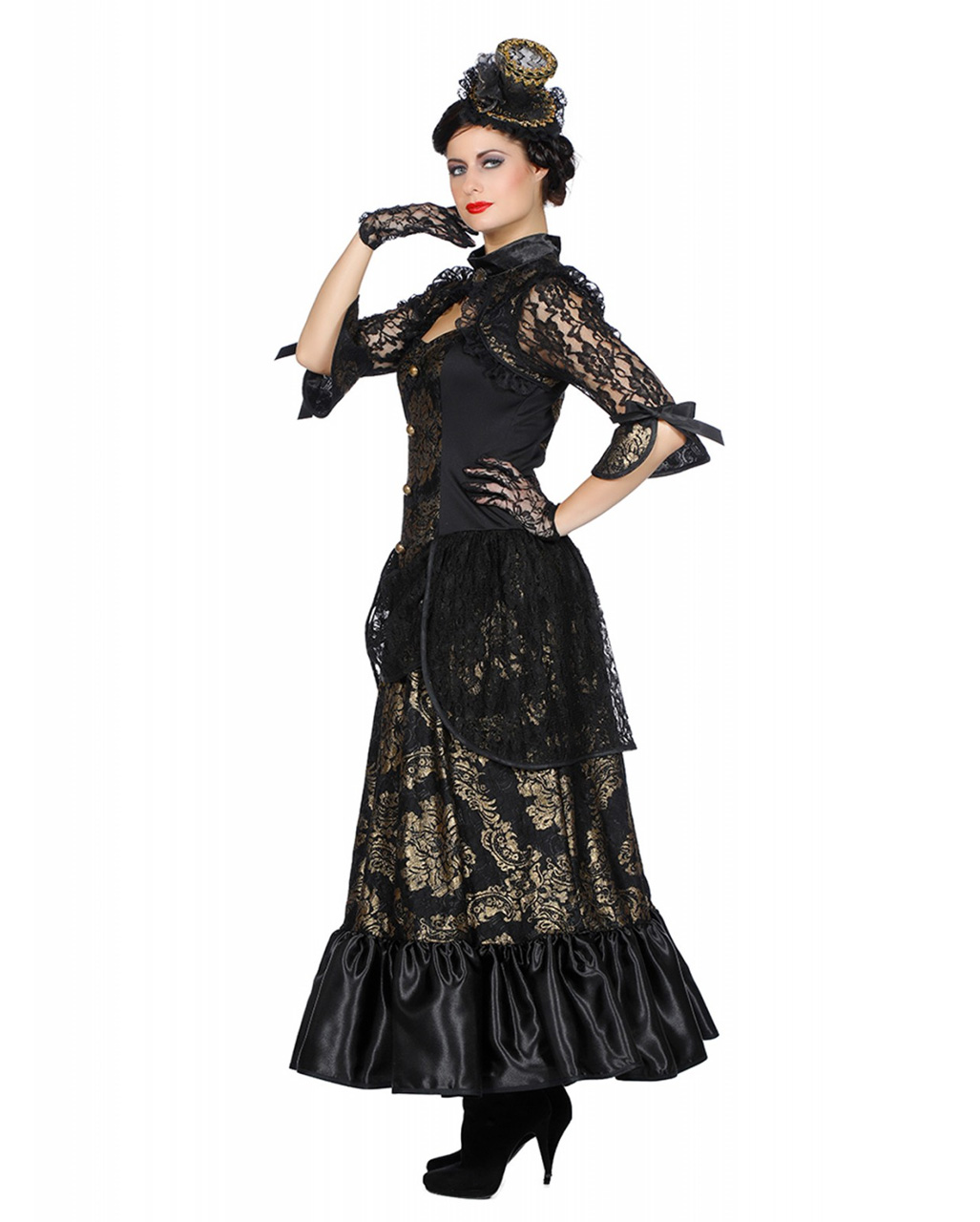 Womens Deluxe Steampunk Costume + Hat Ladies Victorian Gothic