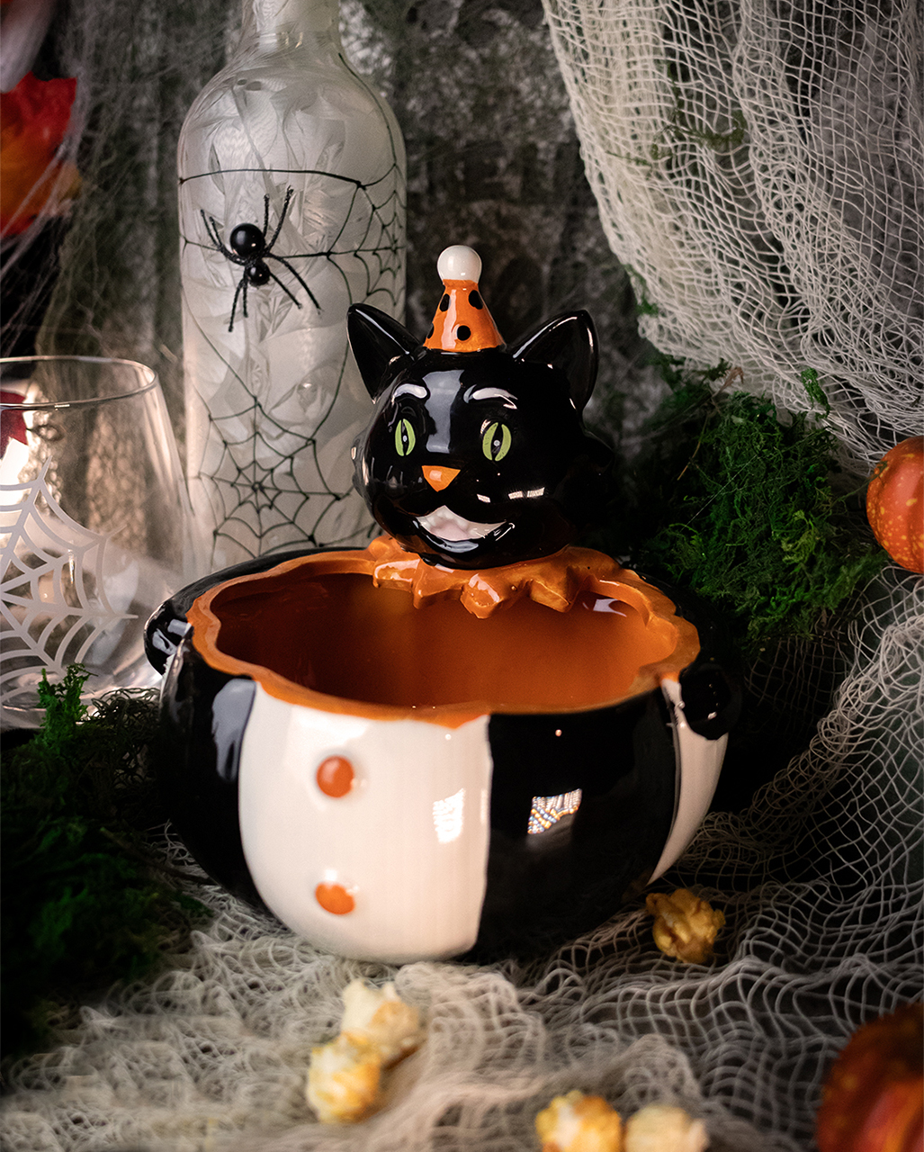 Vintage Halloween Katze Süßigkeiten Schale für 🎃