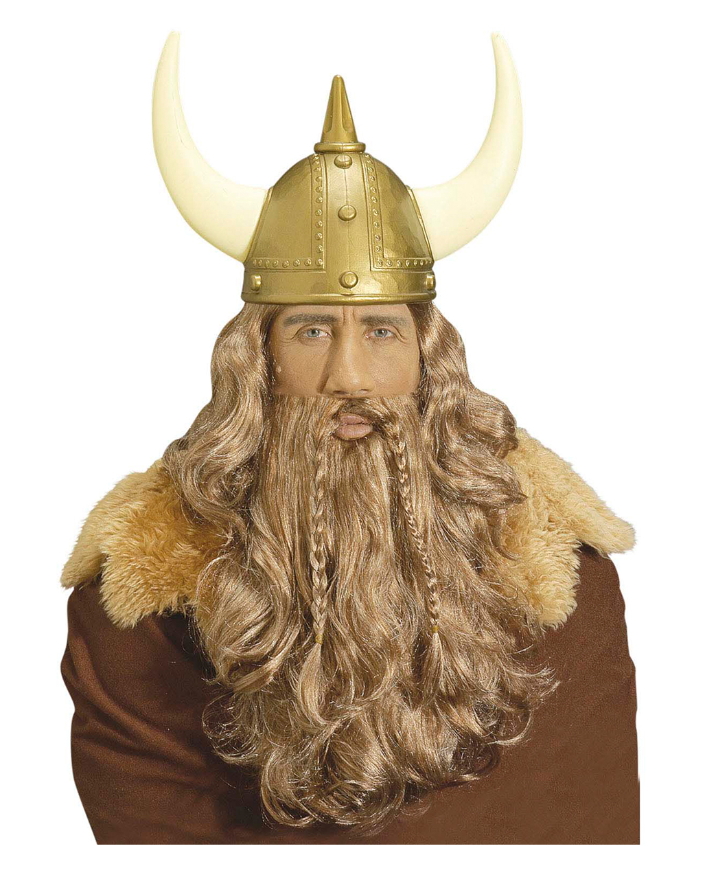 Viking Wig and Beard Chestnut Brown Buy wigs in a wide selection low ...