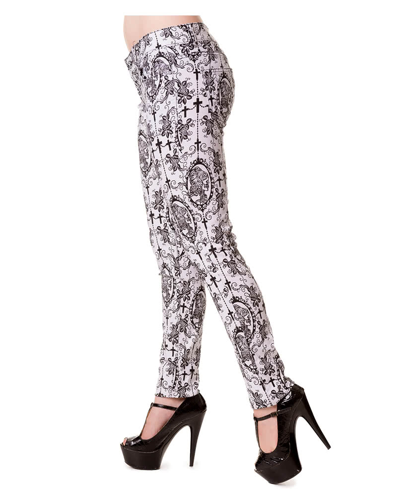 Gothic Jeans white | Stretch Jeans | Gothic trousers | Horror-Shop.com