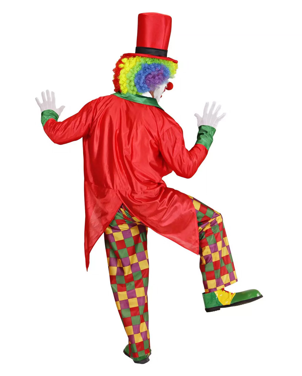 Mens Circus Clown Costume incl Wig Nose M L XL Adult Funny Fancy Dress Carn...