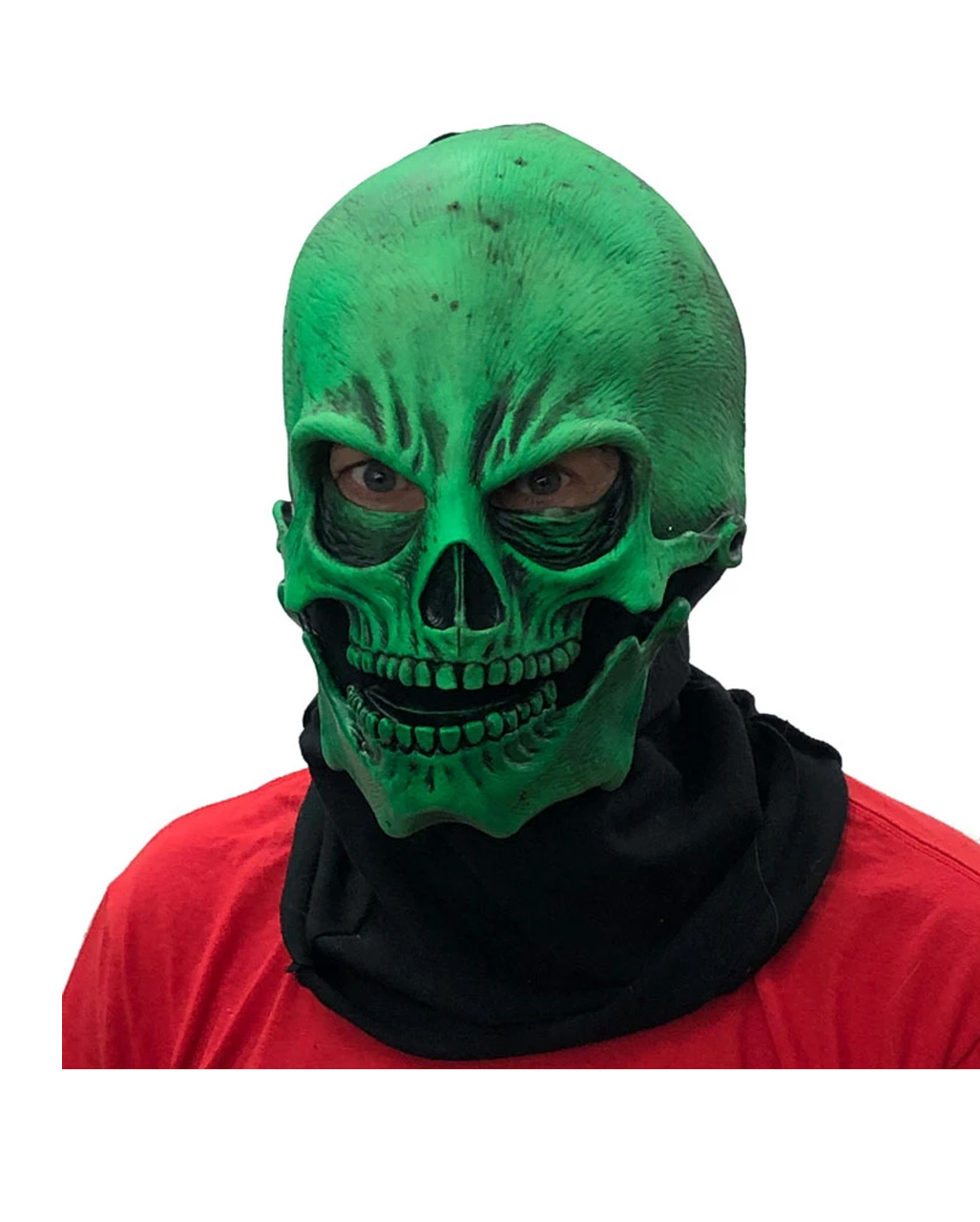 Grüne Totenkopf Maske UV Aktiv für Halloween