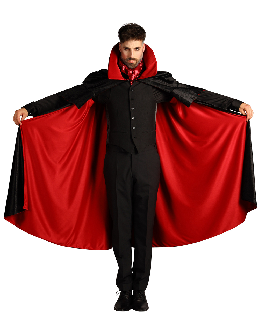 Luxurious Vampire Cape With Stand-up Collar for Halloween Horror