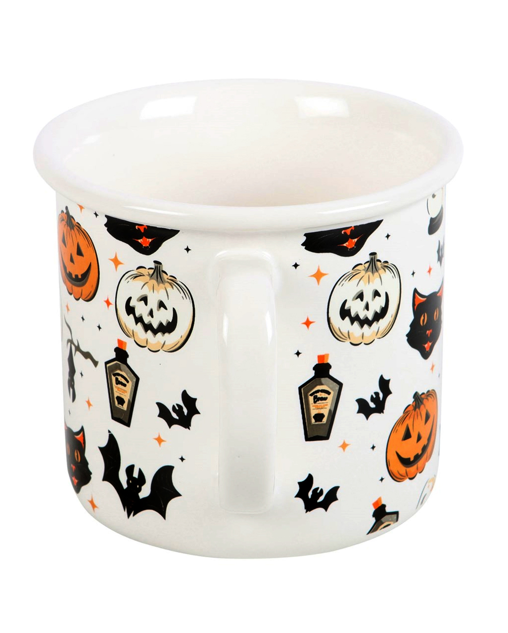 Tasse Halloween – Esprits Et Forêt, Céramique Noire 330ml (Fabrication Allemagne)