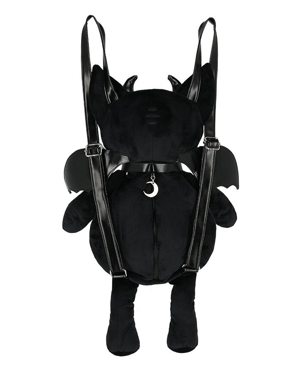 Restyle Violet Eyed Cat Demonic Bat Wings Mascot Goth Witch Punk Plush Backpack