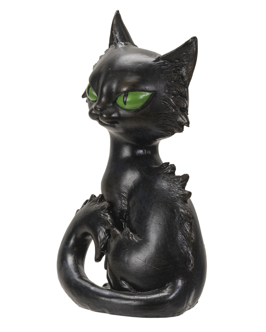 Schwarze buckelige Katze Halloween Hexe Hexenzubehör Katzenschreck